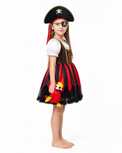 Pirate Costume with Dress and Hat for Carnival side view