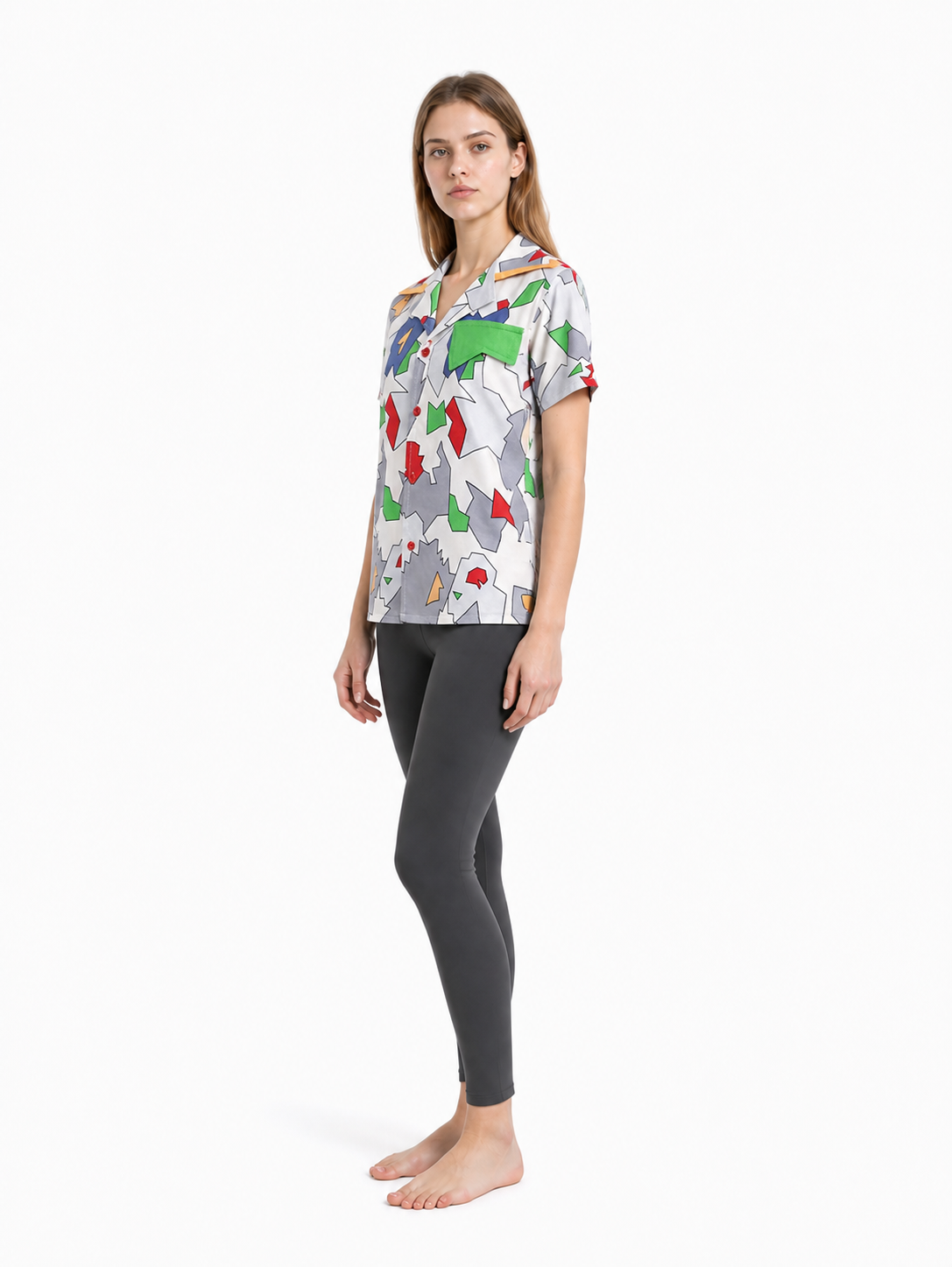 Short-Sleeve Shirt with Geometric Print side view