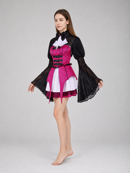 Gothic Draculaura Cosplay Dress with Corset Bodice
