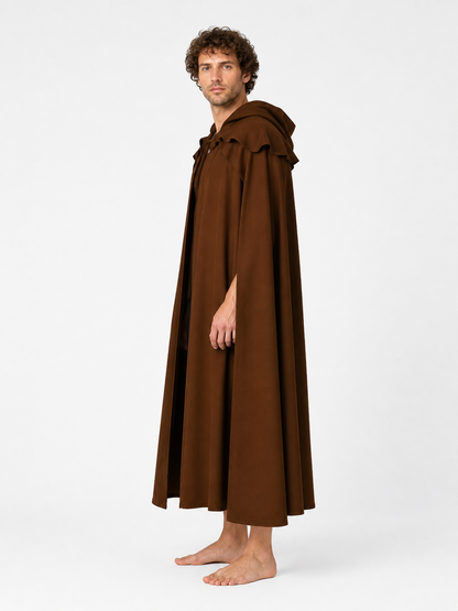 Long Medieval Hooded Cloak side view