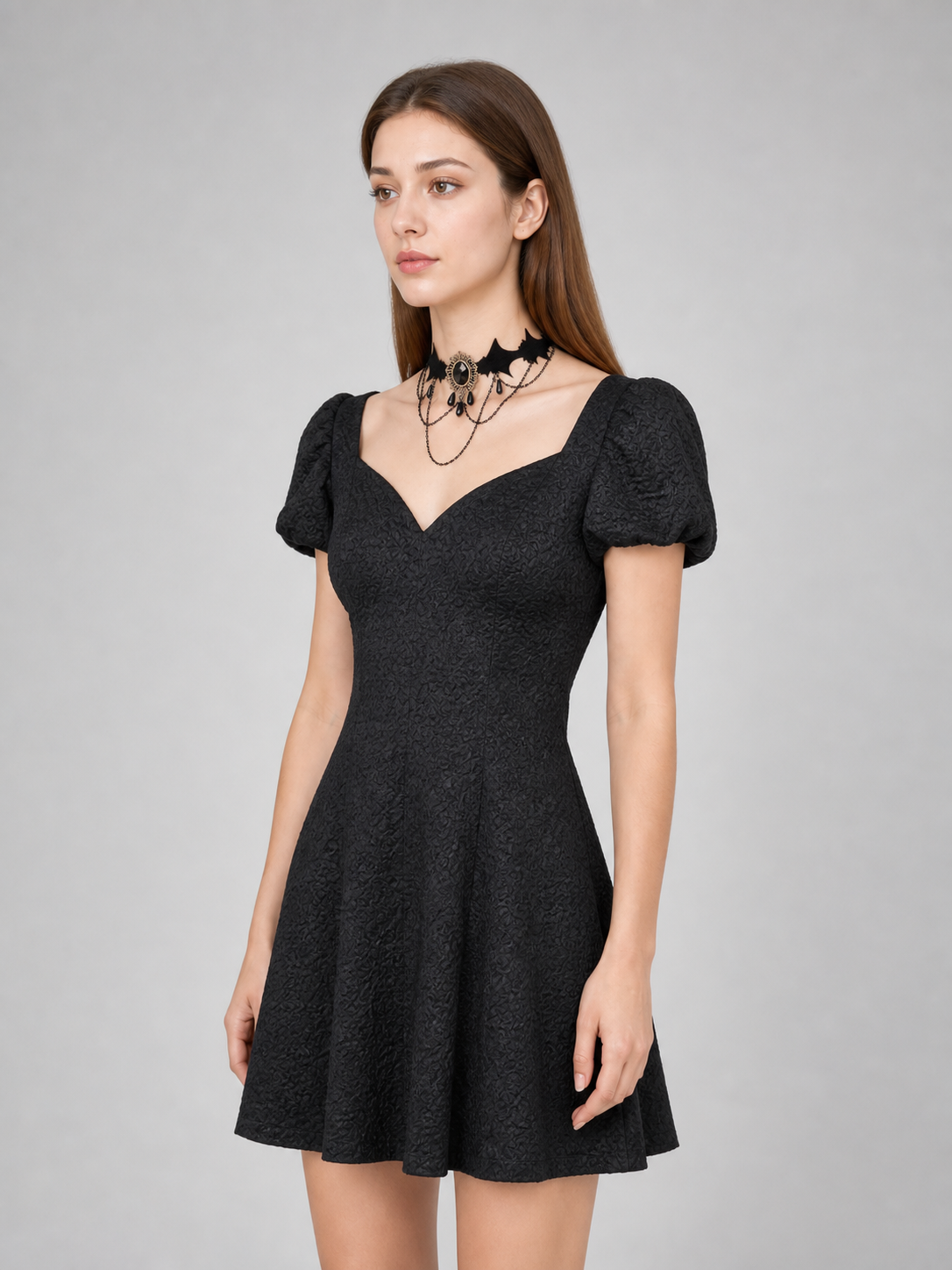 Layered gothic choker necklace with pendant
