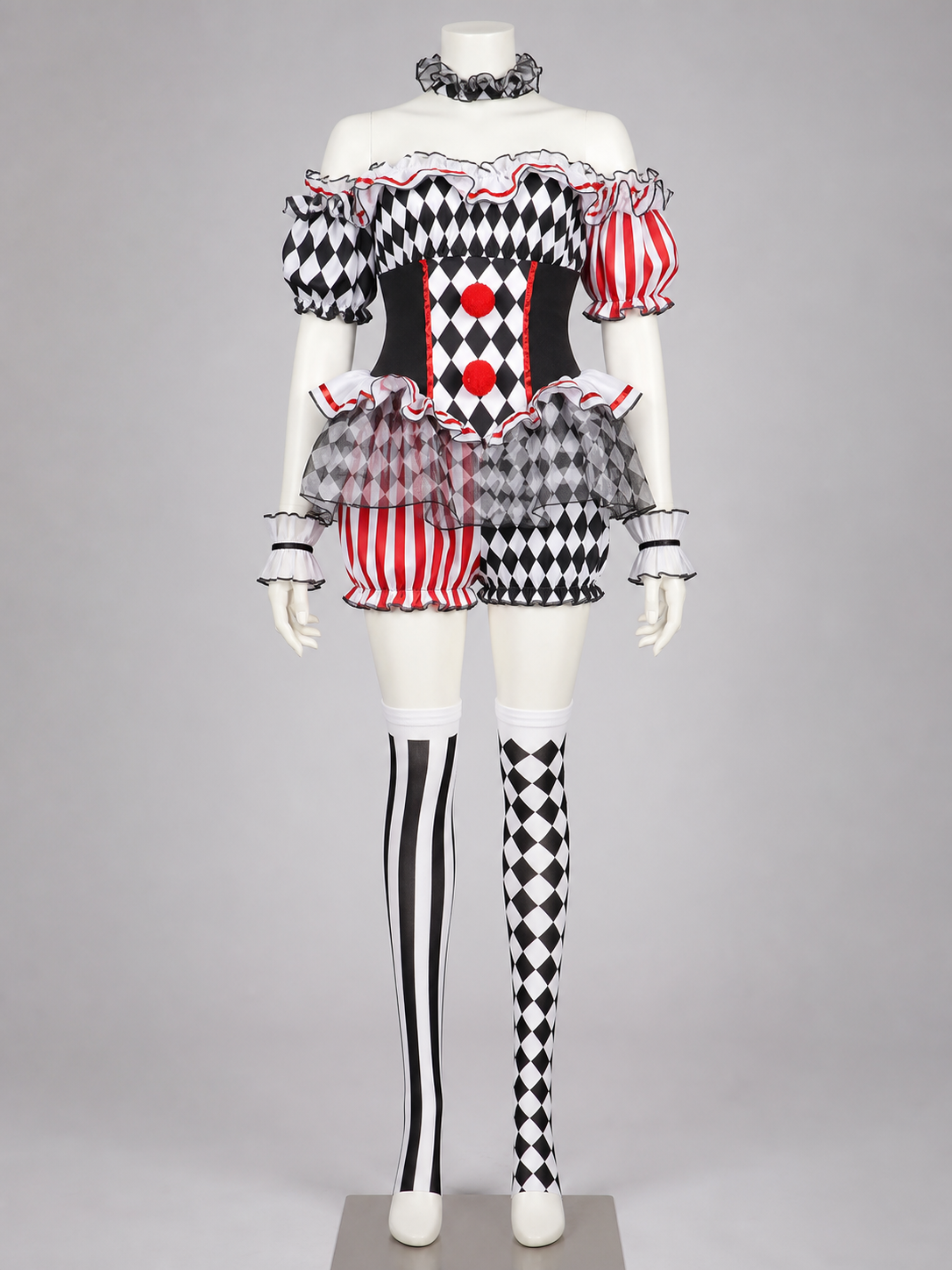 Clown Costume with Hat and Stockings