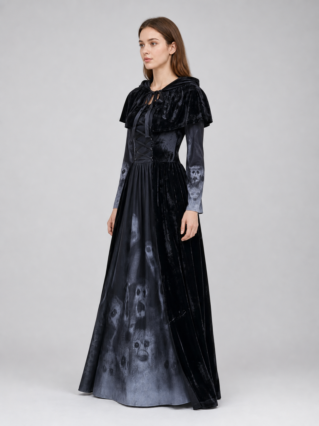 Halloween Gothic Hooded Costume Dress