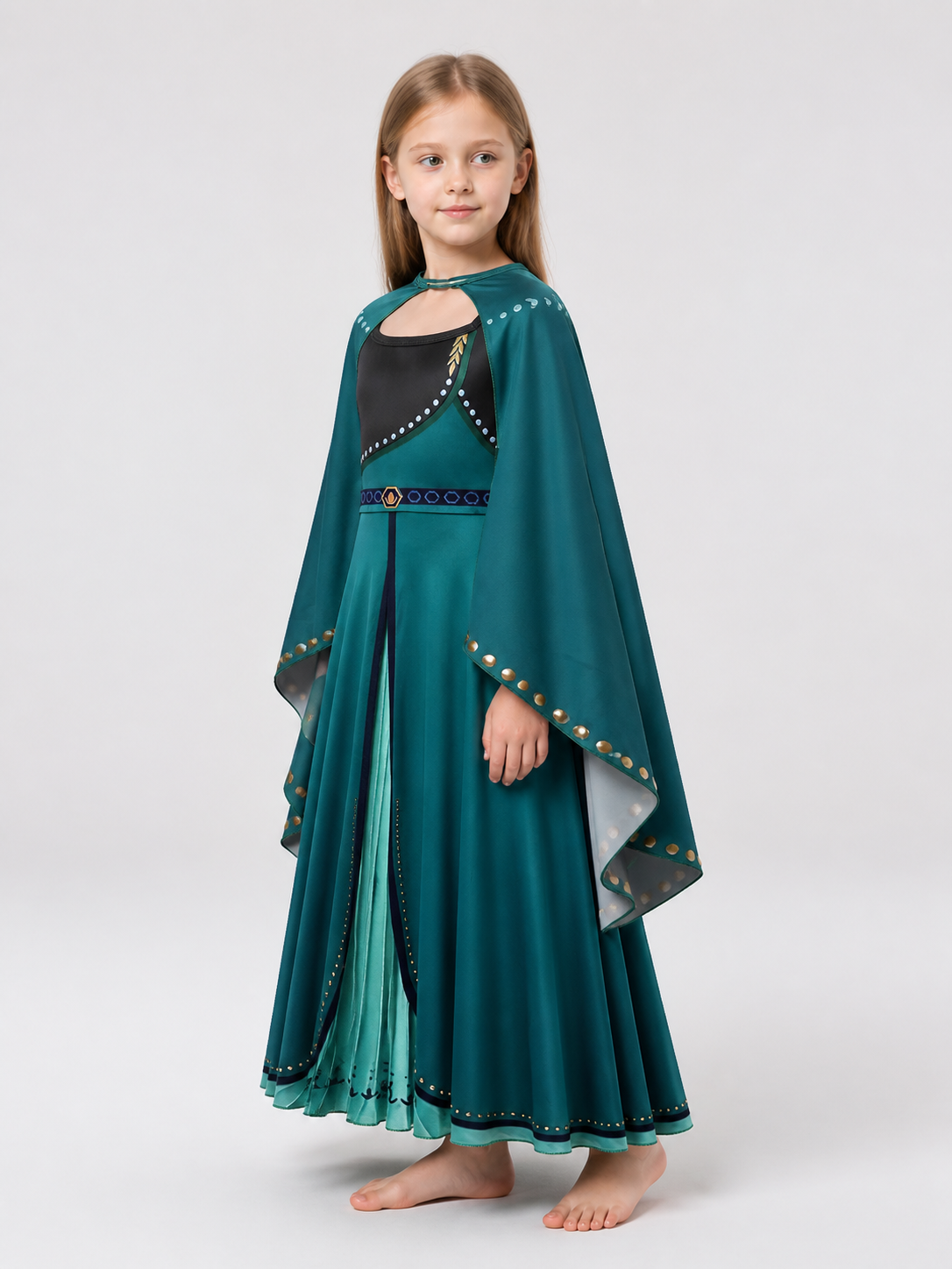 Princess Costume with Cape for Halloween side view