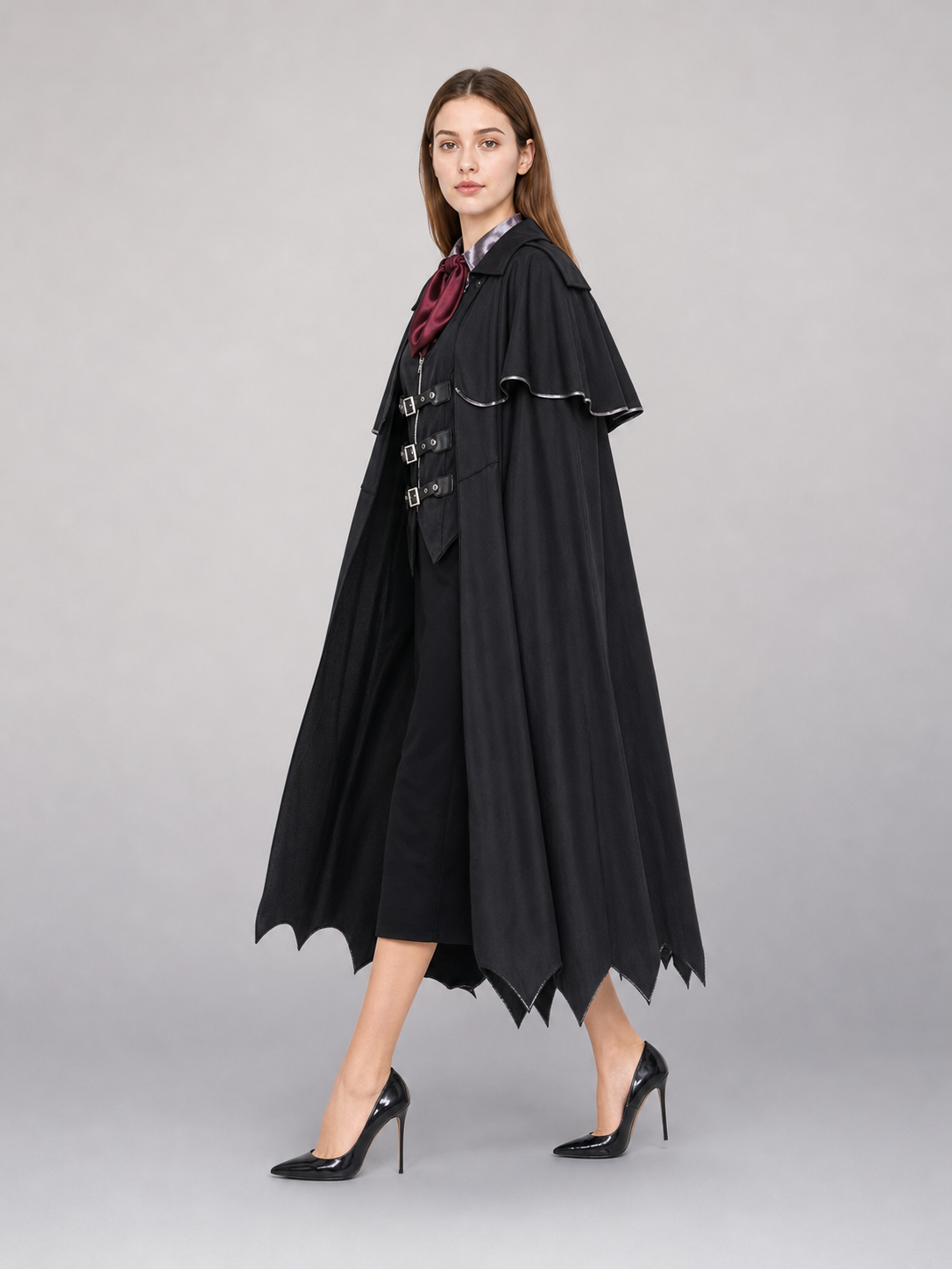 Black Victorian-Style Carnival Cape