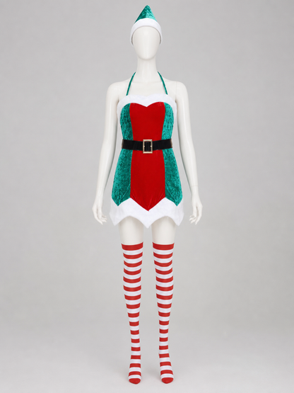 Christmas Carnival Costume with White Trim