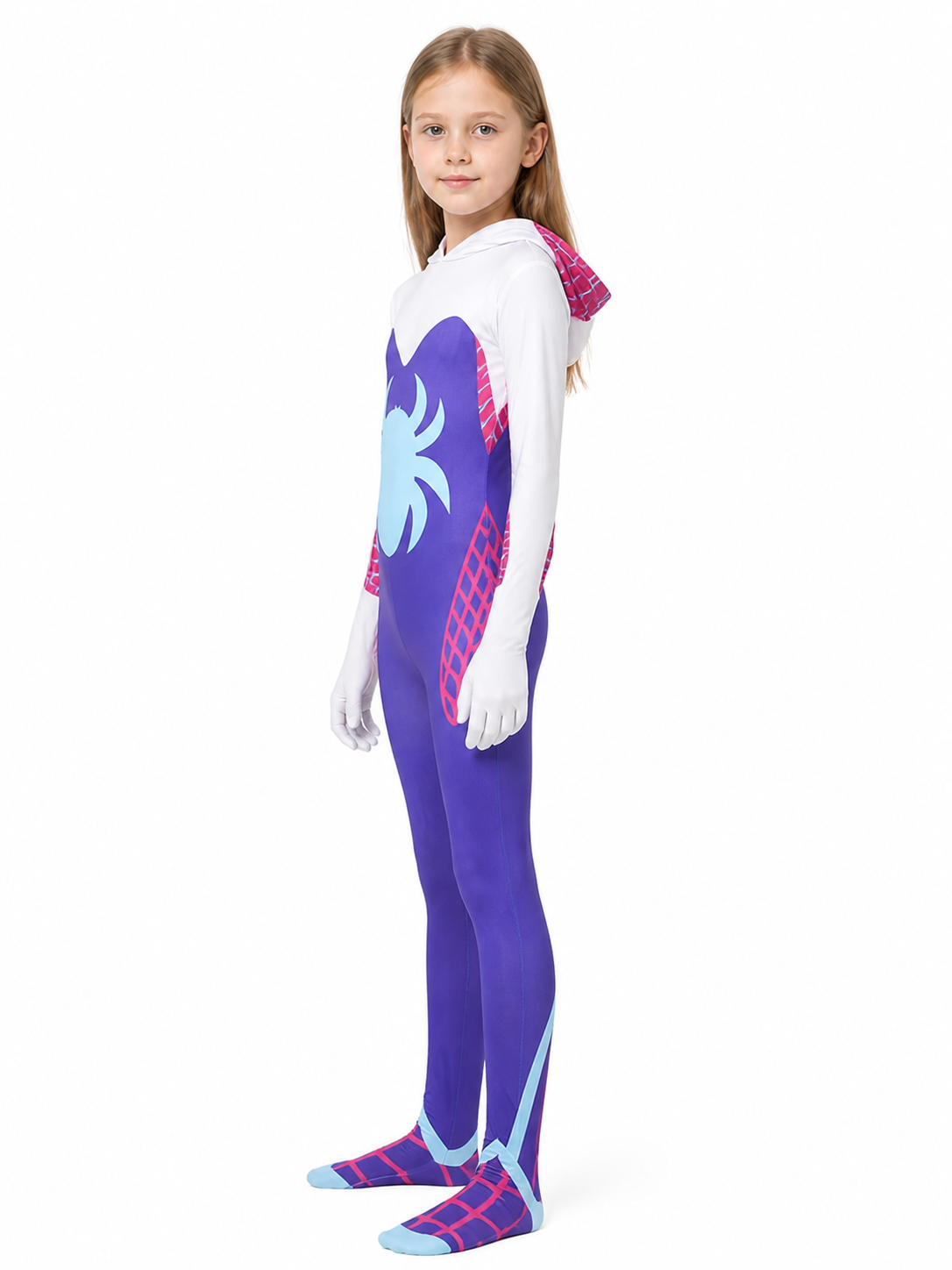 Gwen Stacy Hooded Spider-Web Jumpsuit side view