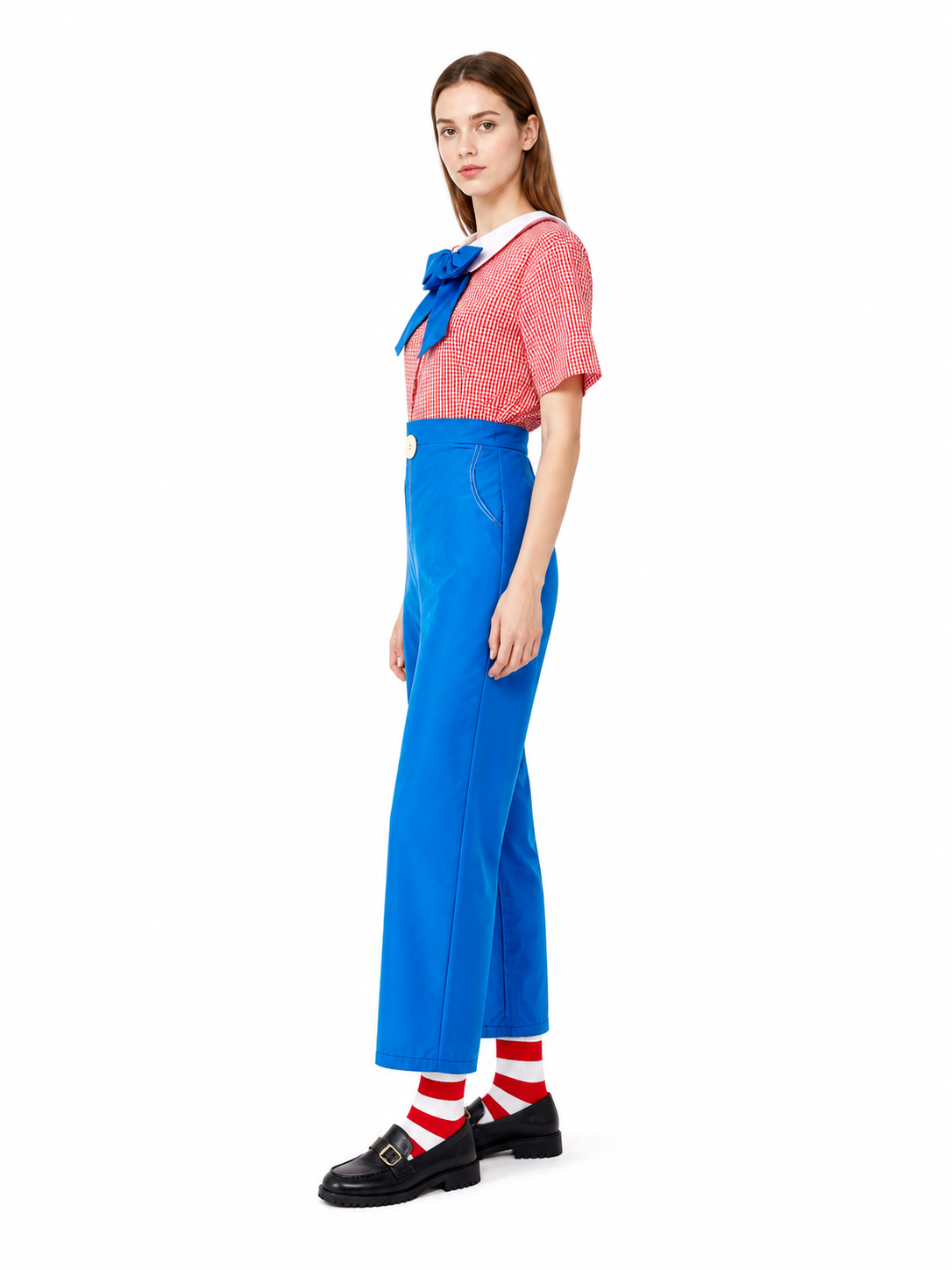 Clown Costume with Pants and a Large Bow Tie side view