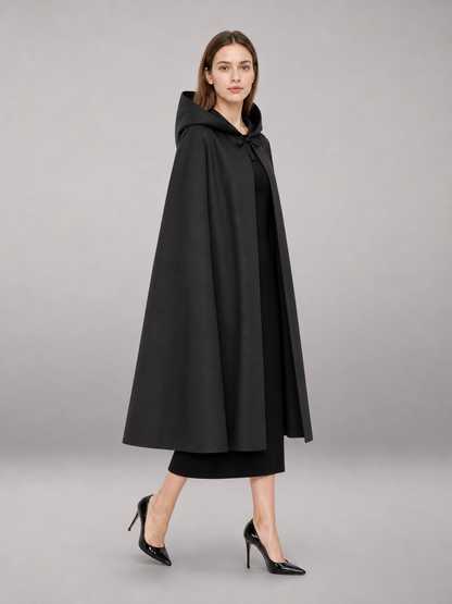 Black hooded carnival cloak for costumes