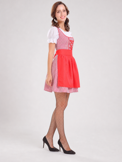 Red and White Carnival Cosplay Dress side view