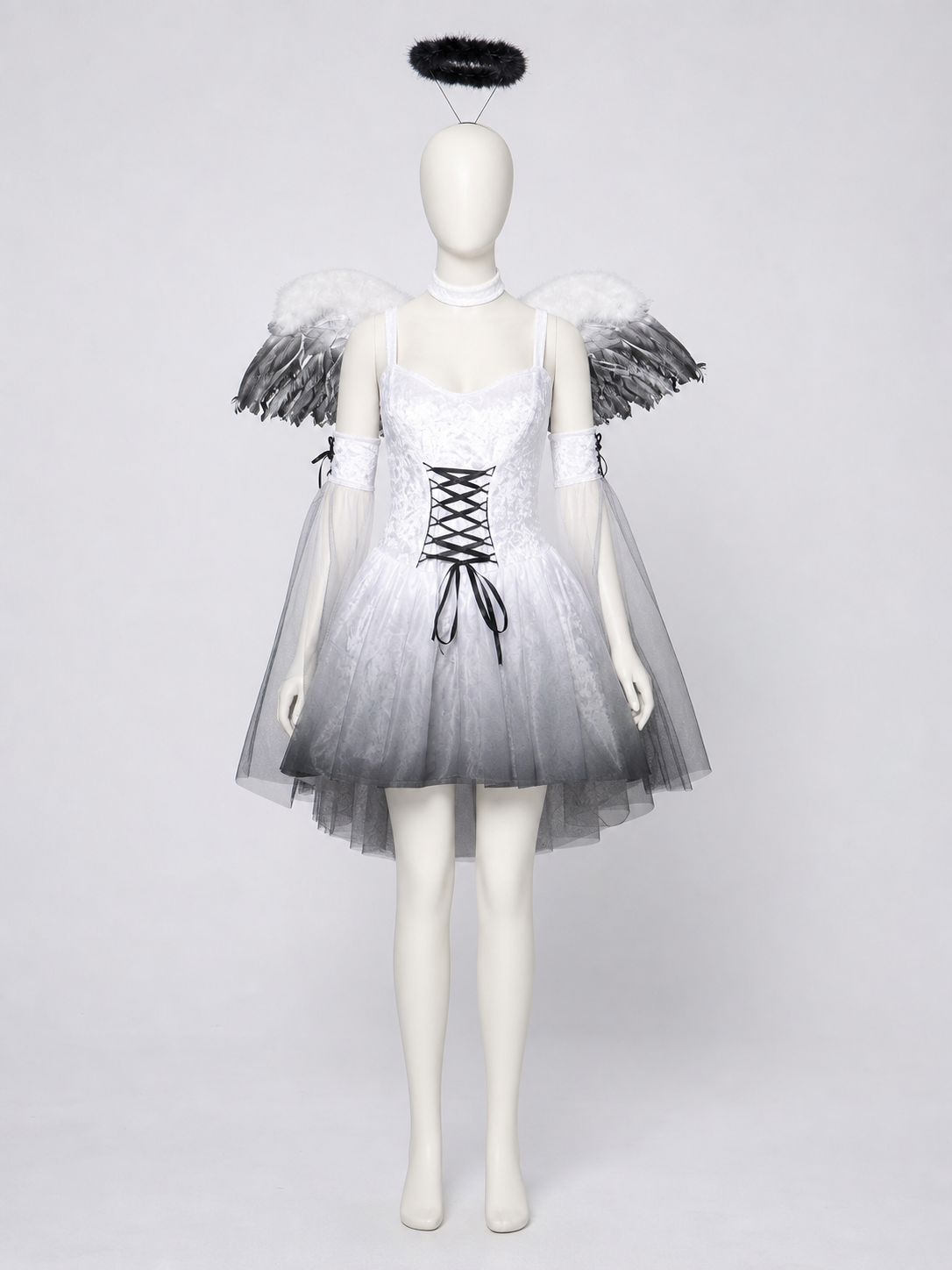 Black Angel Stage Costume for Cosplay side view