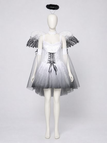 Black Angel Stage Costume for Cosplay side view