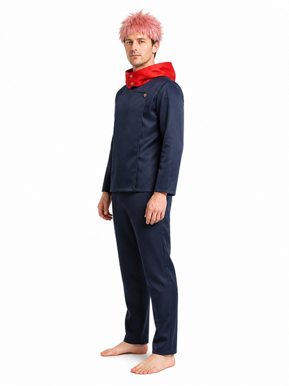 Hooded Cosplay Costume with Pants and Wig side view