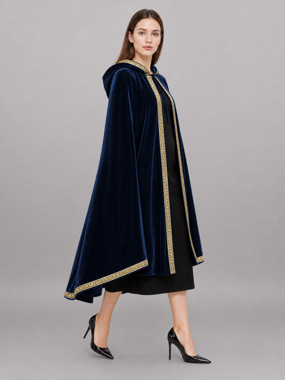 Dark Blue Hooded Costume Cloak