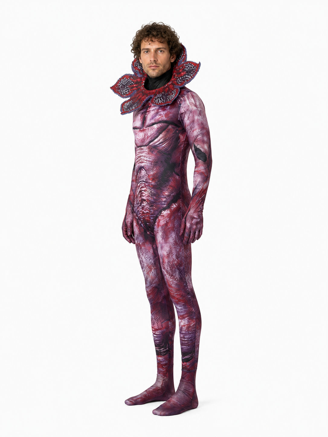 Tight-Fitting Man-Eating Flower Jumpsuit for Halloween side view