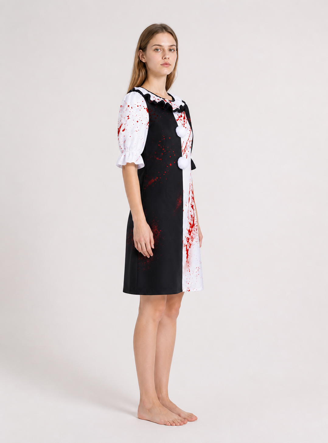 Clown Carnival Dress with Blood Print side view