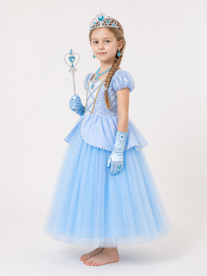 Princess Costume with Crown and Accessories
