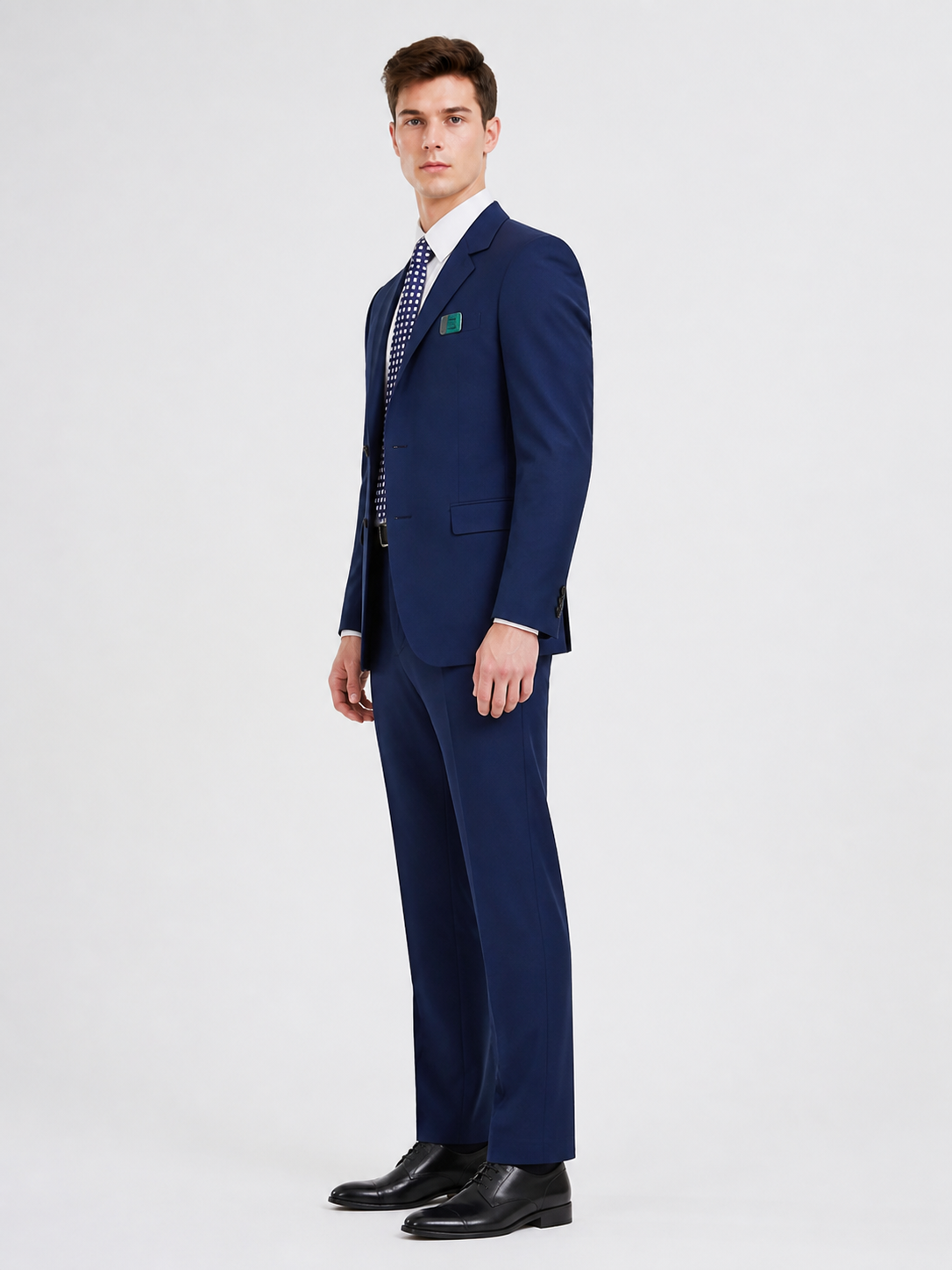 Dark Navy Cosplay Suit with Tie side view
