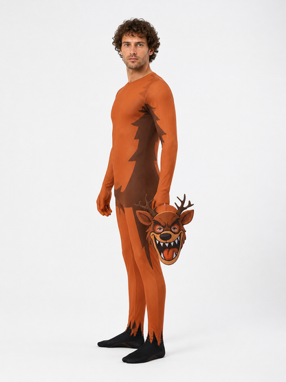 Children's Monster Deer Costume with Antlers and Fangs