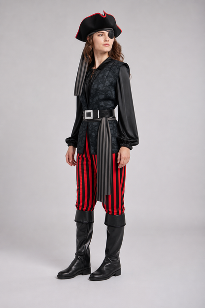 Pirate Costume with Hat and Eye Patch