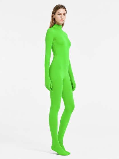 Form-Fitting Jumpsuit with Covered Hands and Feet side view
