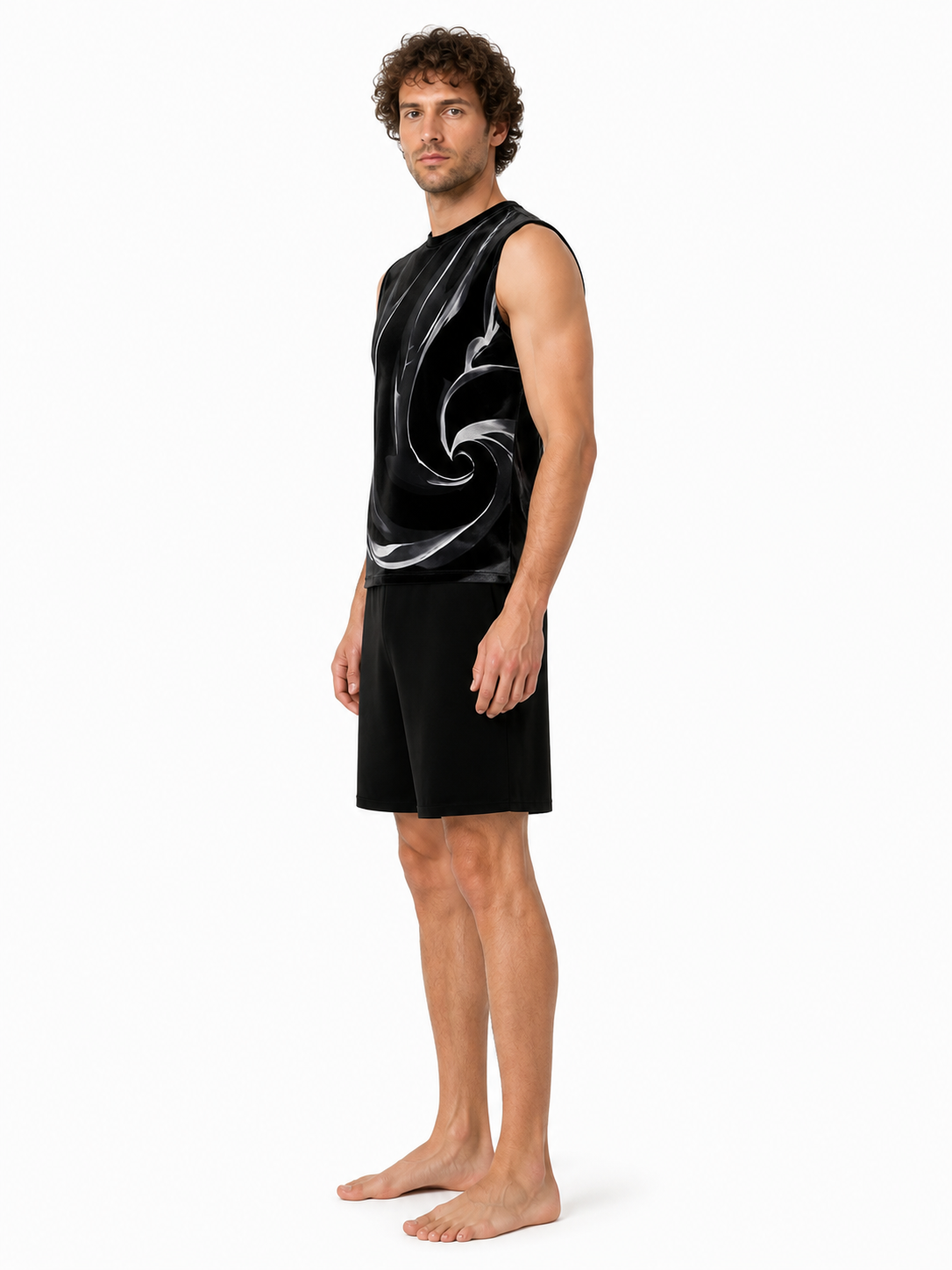 Shen Gongbao Cosplay Costume, Black and White, Sleeveless