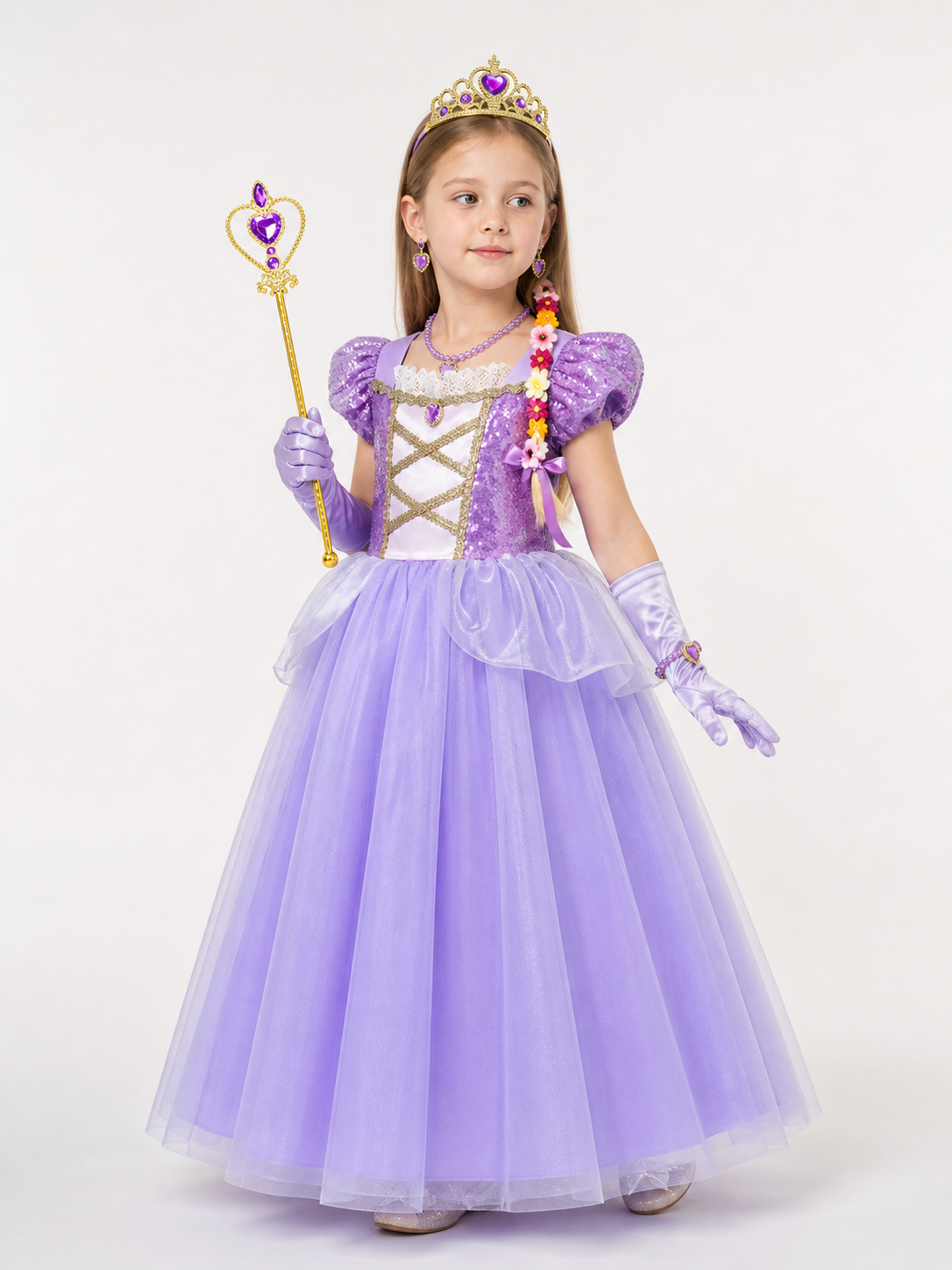 Purple Princess Carnival Costume for Halloween side view