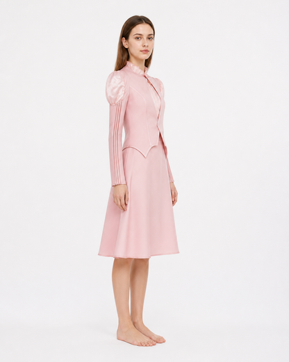 Glinda Cosplay Costume, Pink, 3 Pieces side view