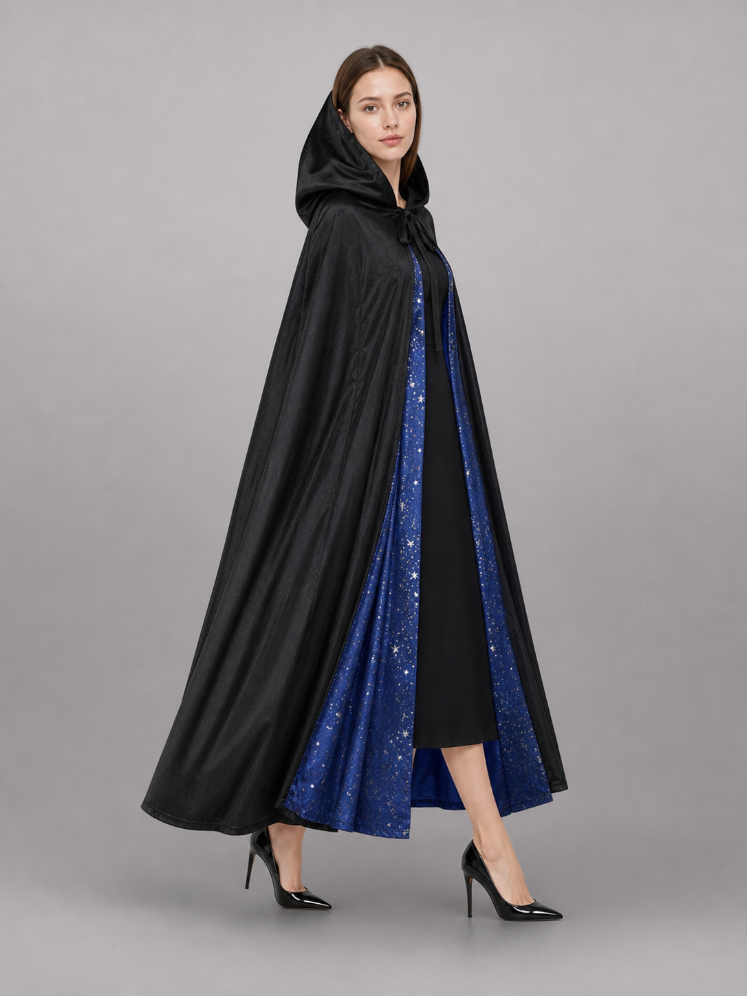 Black Hooded Costume Cloak for Cosplay
