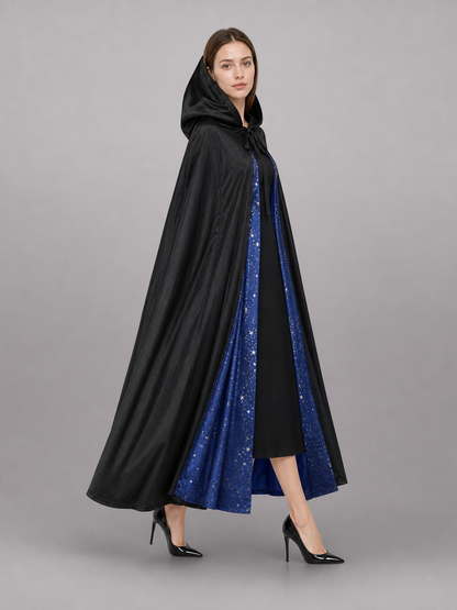 Black Hooded Costume Cloak for Cosplay