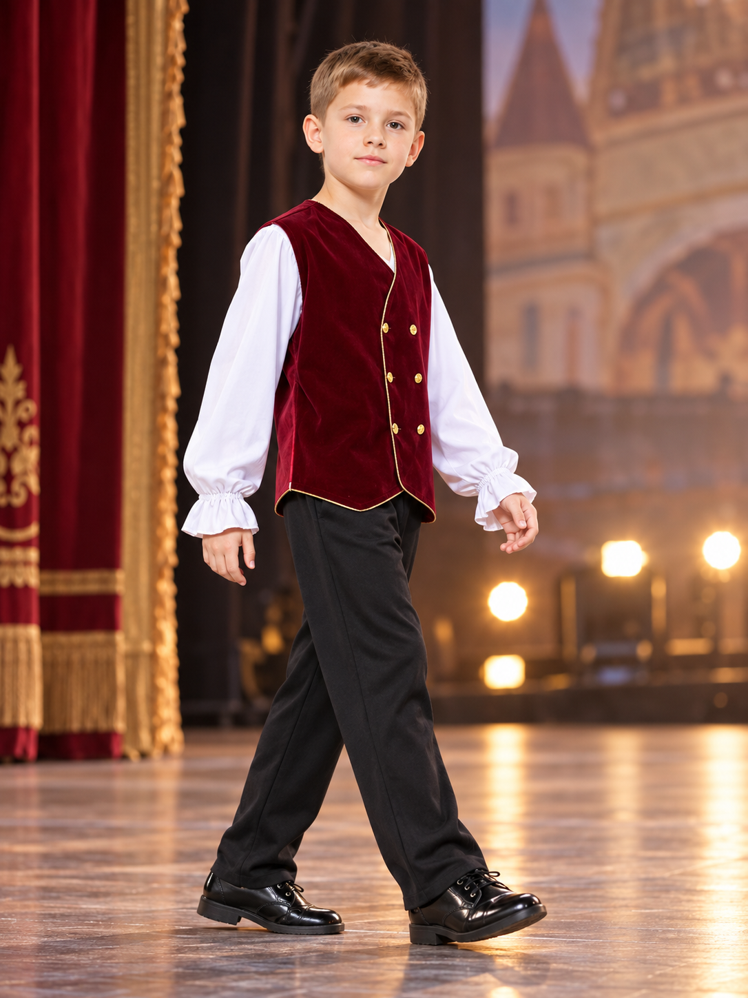 Children's Stage Costume in Russian Folk Style side view