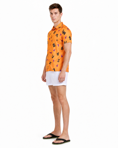 Printed Shirt, Short Sleeves, Chest Pocket side view