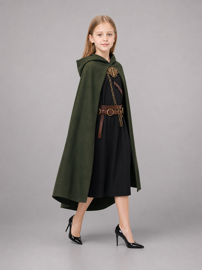Green Hooded Costume Cloak, XL