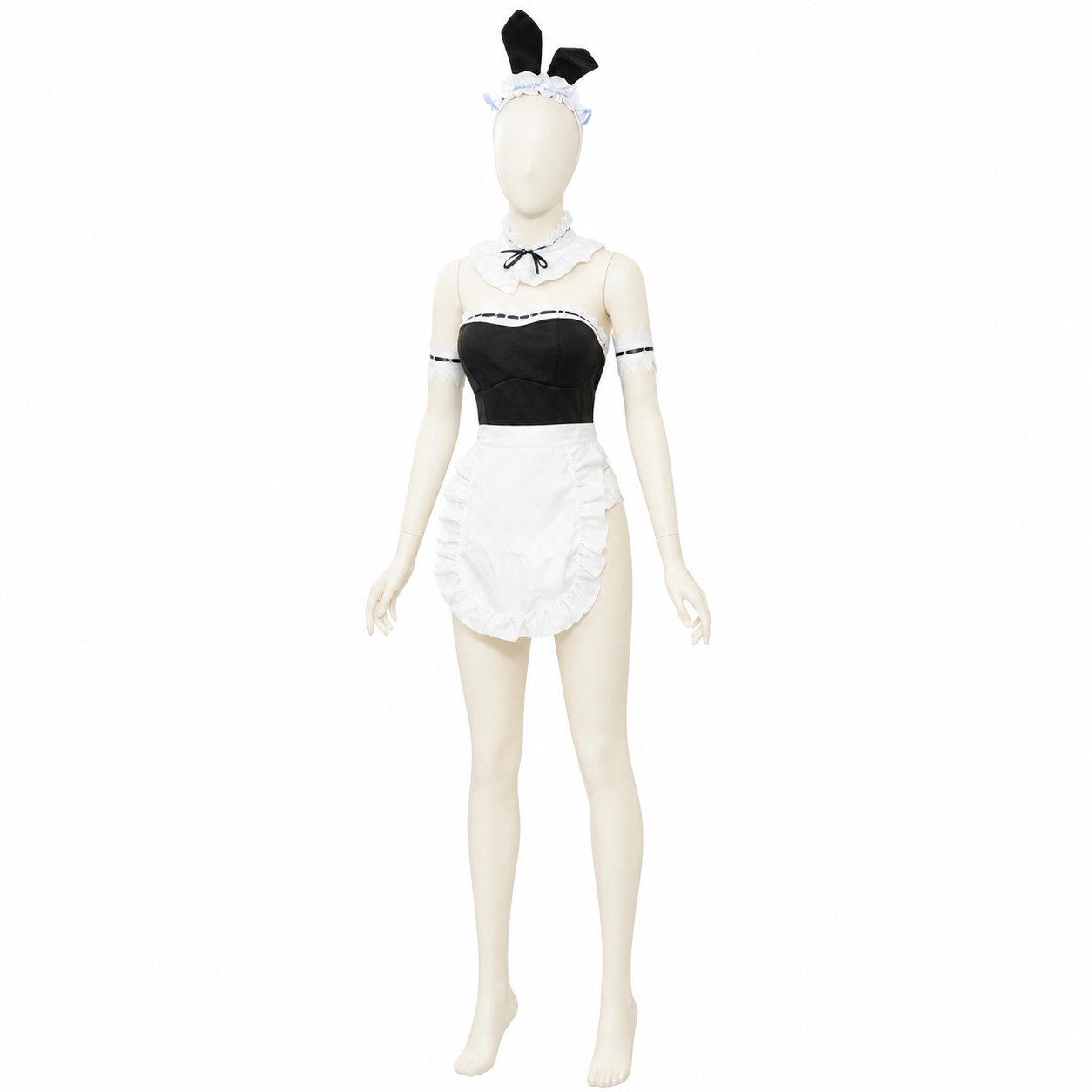 Bunny Ear Costume with Apron and Ruffles side view