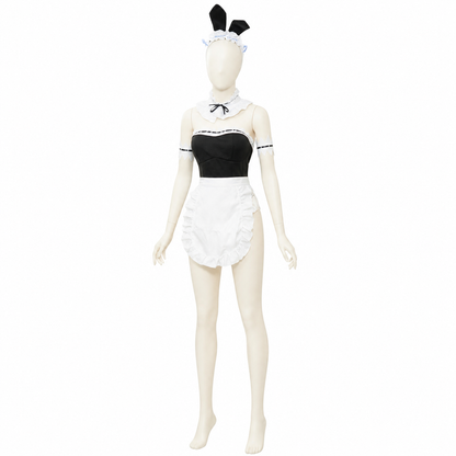 Bunny Ear Costume with Apron and Ruffles side view