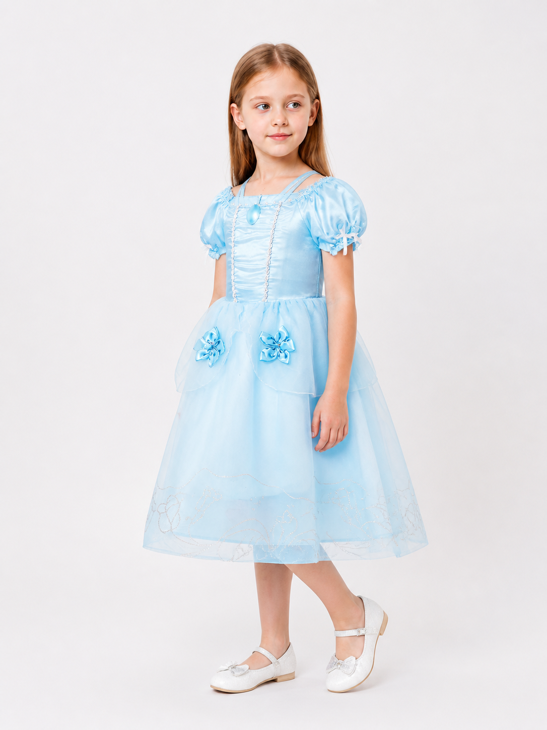 Blue Princess Carnival Costume for Halloween side view