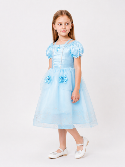 Blue Princess Carnival Costume for Halloween side view