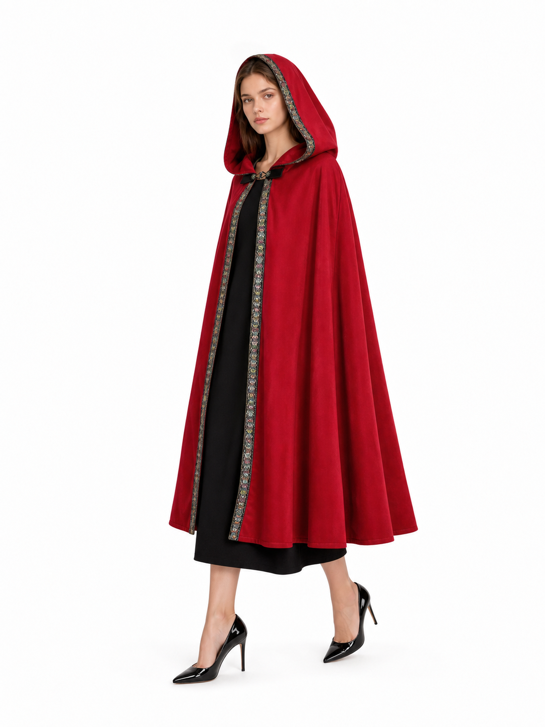 Red Hooded Carnival Cloak for Cosplay