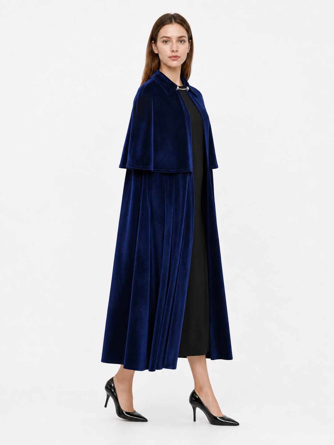 Dark Blue Gothic Costume Carnival Cloak