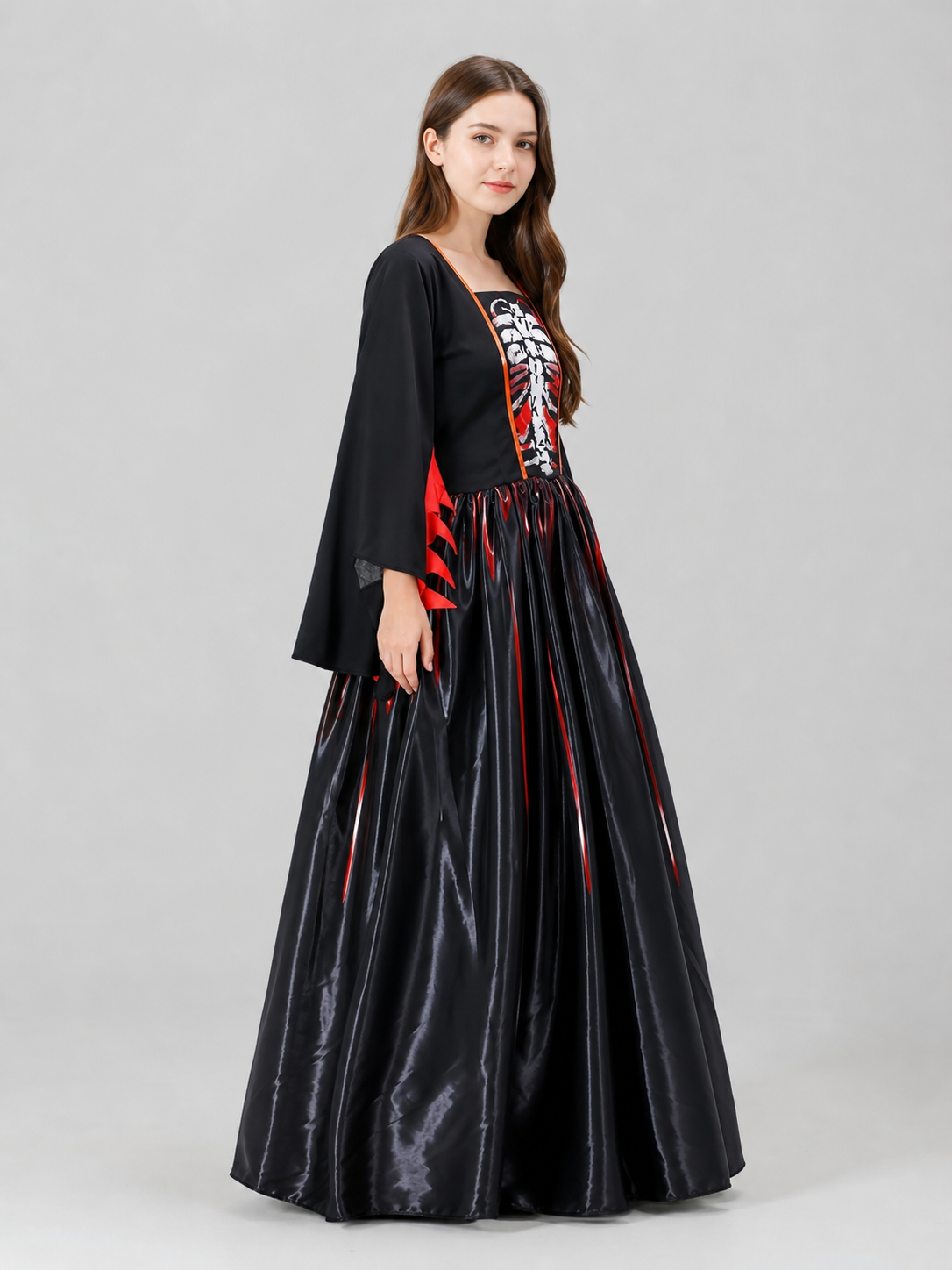 Hooded Cosplay Costume with Striped Skirt