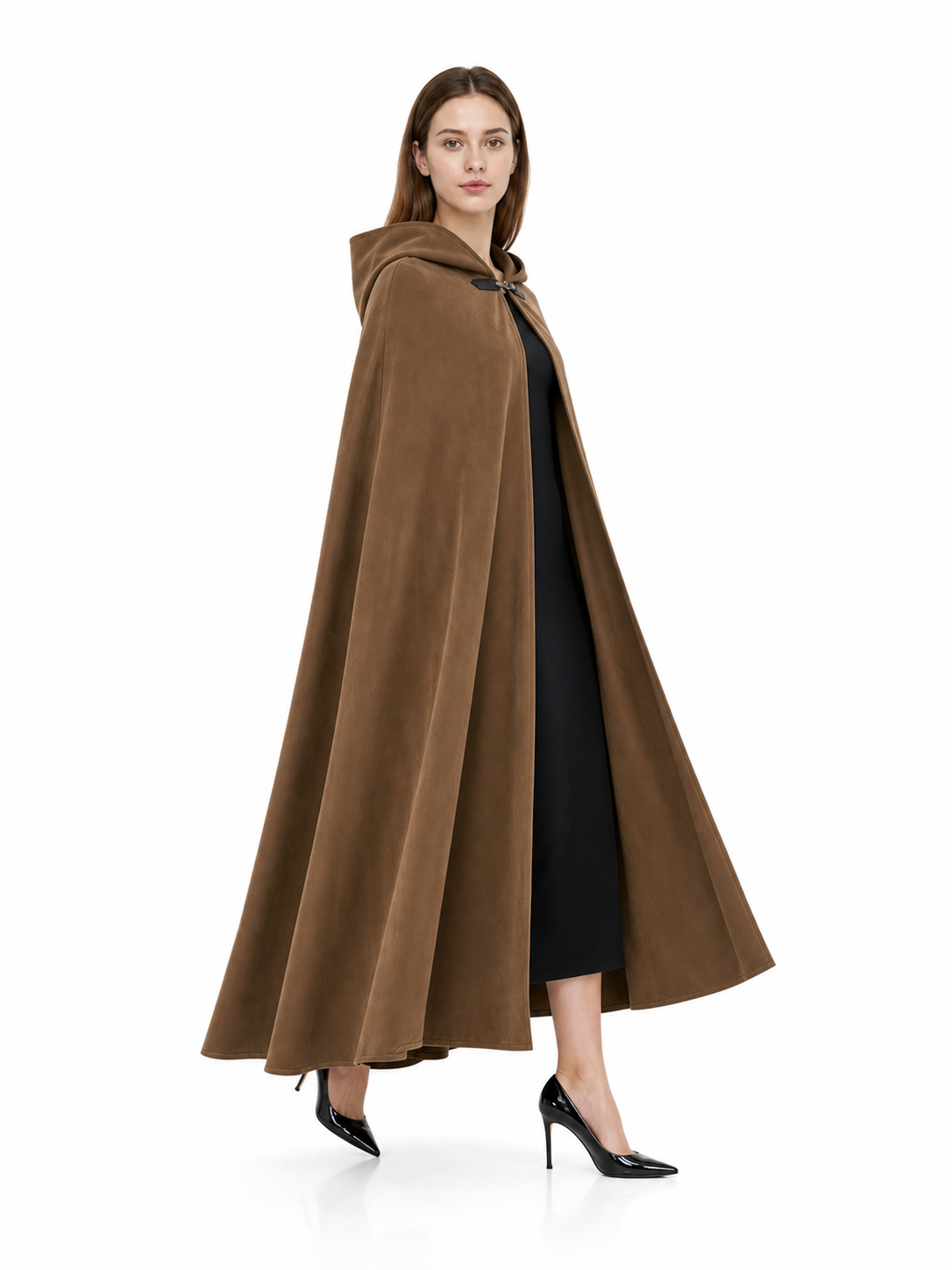 Brown Hooded Costume Cloak