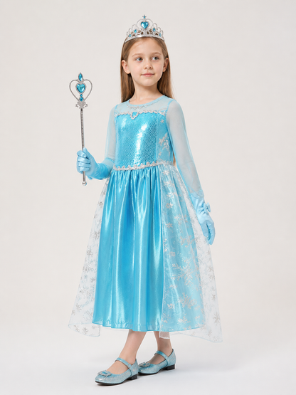 Snow Queen Carnival Costume for Halloween and Cosplay side view