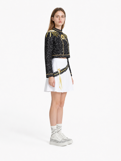 Cosplay Costume with Top and Skirt, Black and Gold