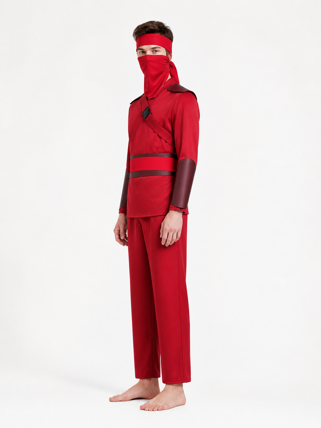 Spider-Man Cosplay Costume, Red, with Accessories side view