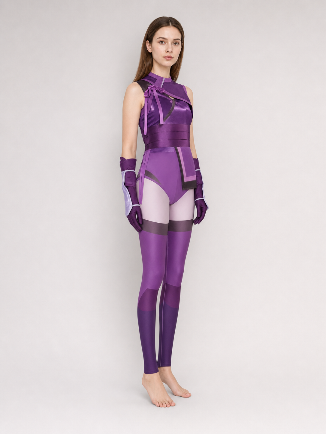Mileena Ninja Cosplay Costume, 7-Piece Set