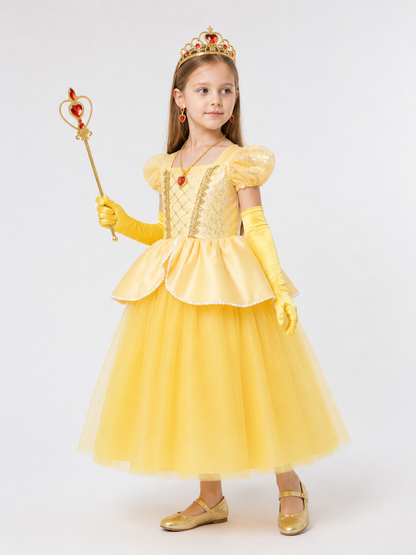 Yellow Princess Costume for Halloween side view