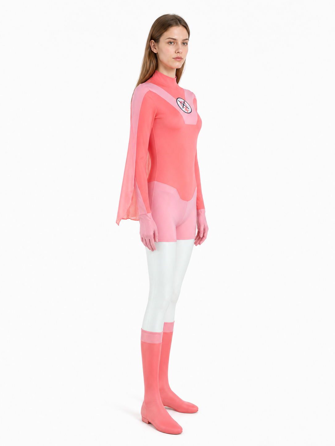 Omni-Man Cosplay Costume with Cape and High Collar side view