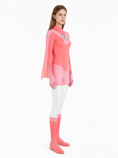 Omni-Man Cosplay Costume with Cape and High Collar side view