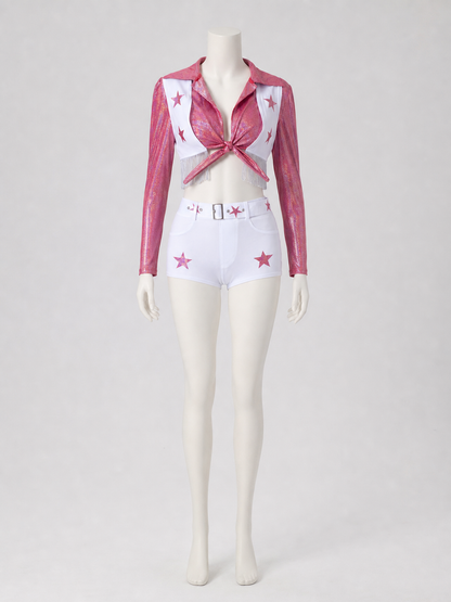 Stage Costume with Sparkly Top and Shorts