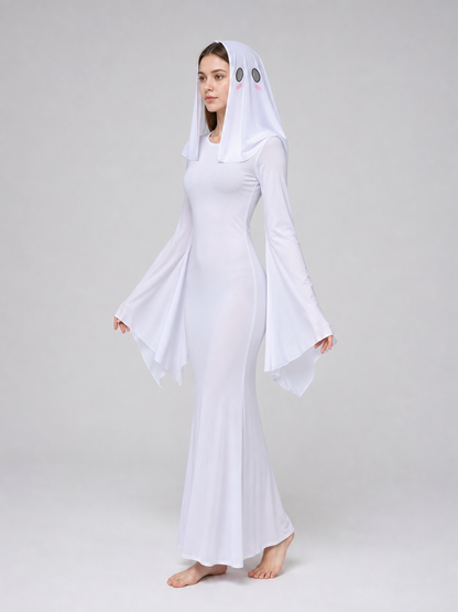 Hooded Cosplay Costume with Ribbon Sleeves